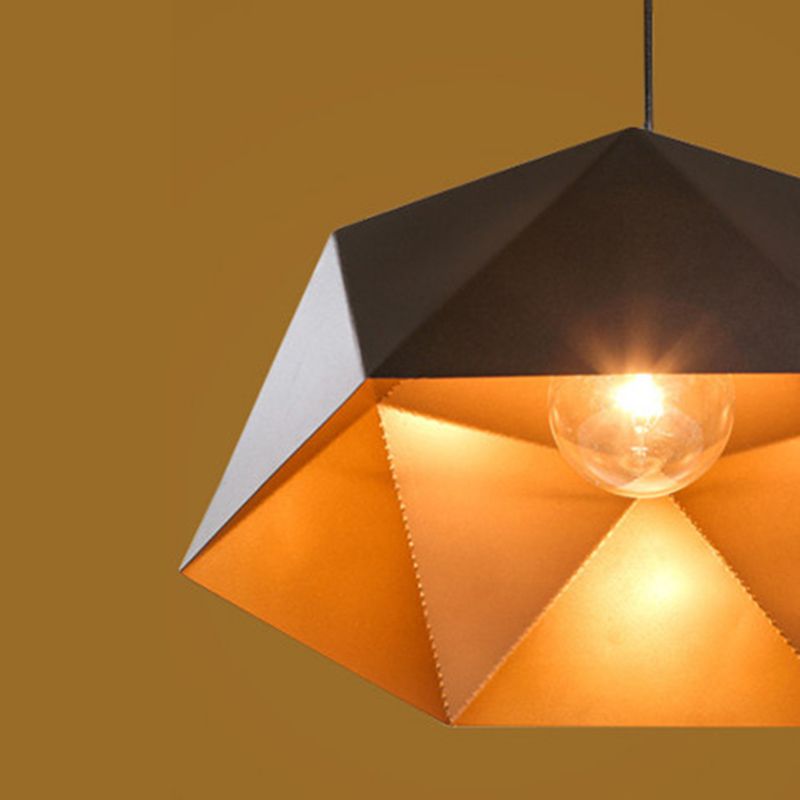 Ombre hexagonale à la baisse du pendentif Simplicité Style Pendre en métal Éclairage de pendentif en métal