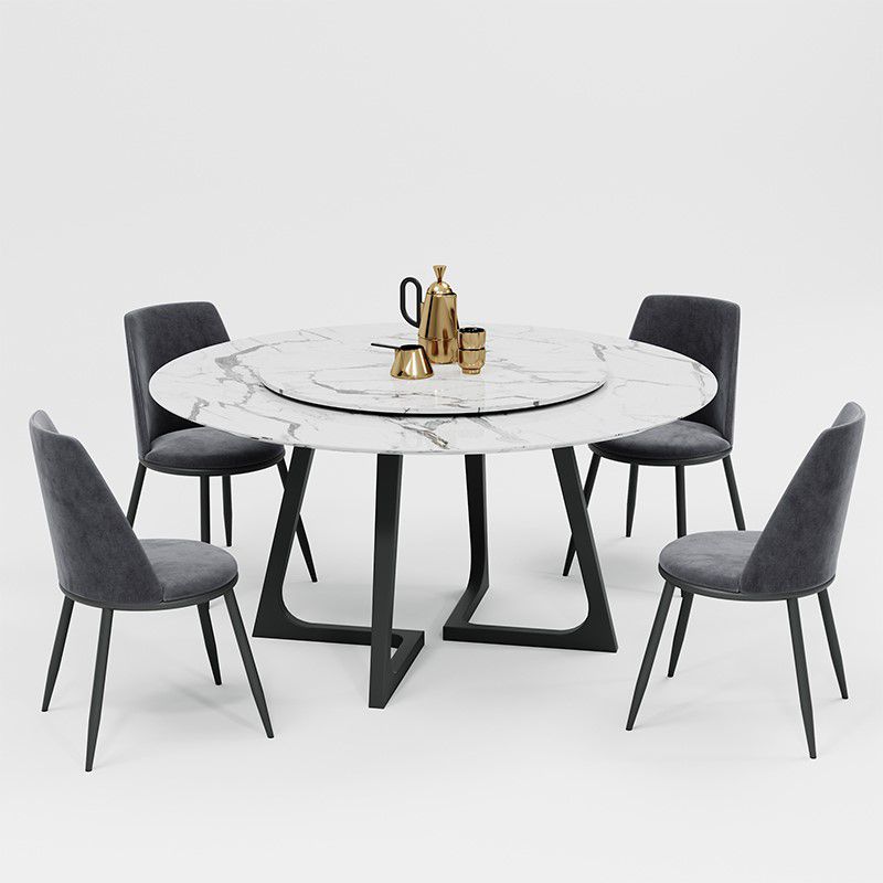 Metal and Stone Table Glam Style Minimalist Home Round Dining Table
