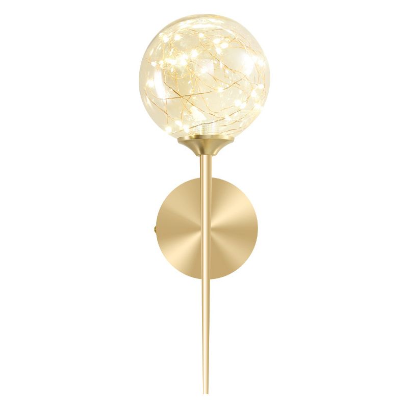 Creative Indoor Decoration Wall Light Up Light Star Wall Sconce in Pure Glass Ball Shade