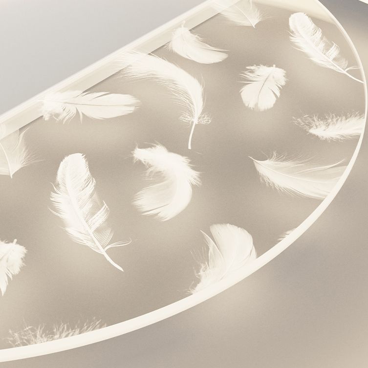 Plafond LED en plumes en or en acrylique en moderne de style moderne de style métal
