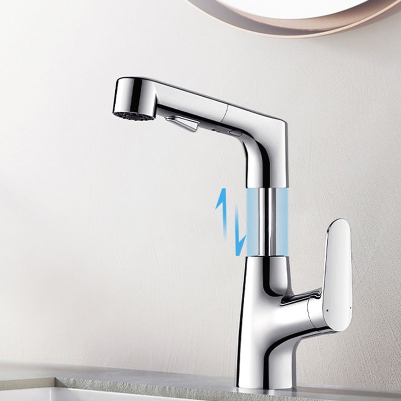 Lever Handles Sink Faucet Single Hole Chrome Brass Bathroom Sink Faucet