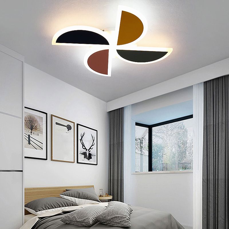 Windmill Metal Ceiling Light Fixture Nordic Style LED Multi-Color Ceiling Mounted Light