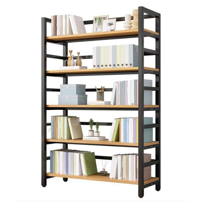 Modern Black Open Back Shelf Bookcase Shelves Included for Home Office