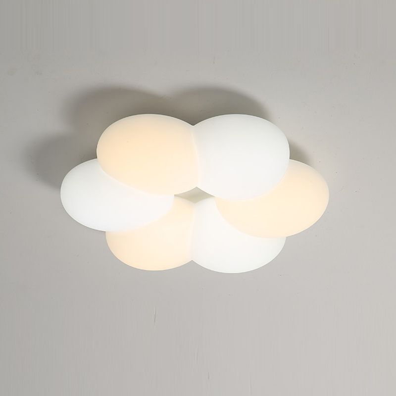 LED Ceiling Mount Light Modern Ceiling Light with Plastic Shade for Bedroom