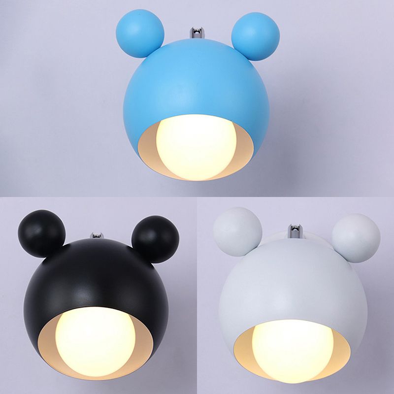 1 Light Metal Wall Mounted Light Fixture Modern Cartoon Bedroom Flush Mount Wall Sconce