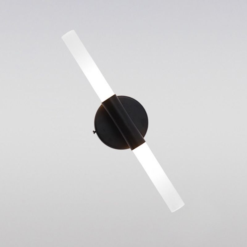 Simplicité moderne mural tubulaire éclairage en verre blanc lampe murale murale pour chambre à coucher