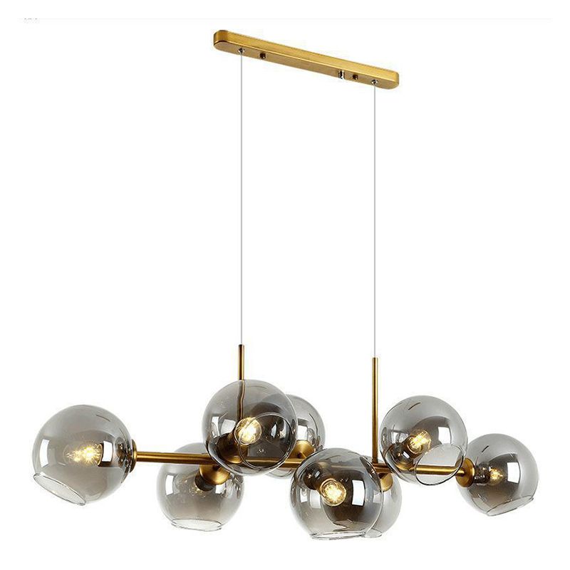8-Lights Modernist Island Pendants Glass Pendant Lights for Dining Room