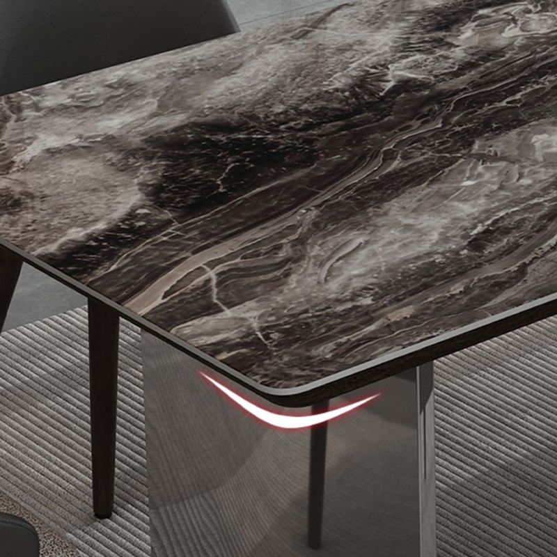 Glam Dinette Set for Dining Room 1/4/5/7 Pcs Glossy Gray Dining Table Set