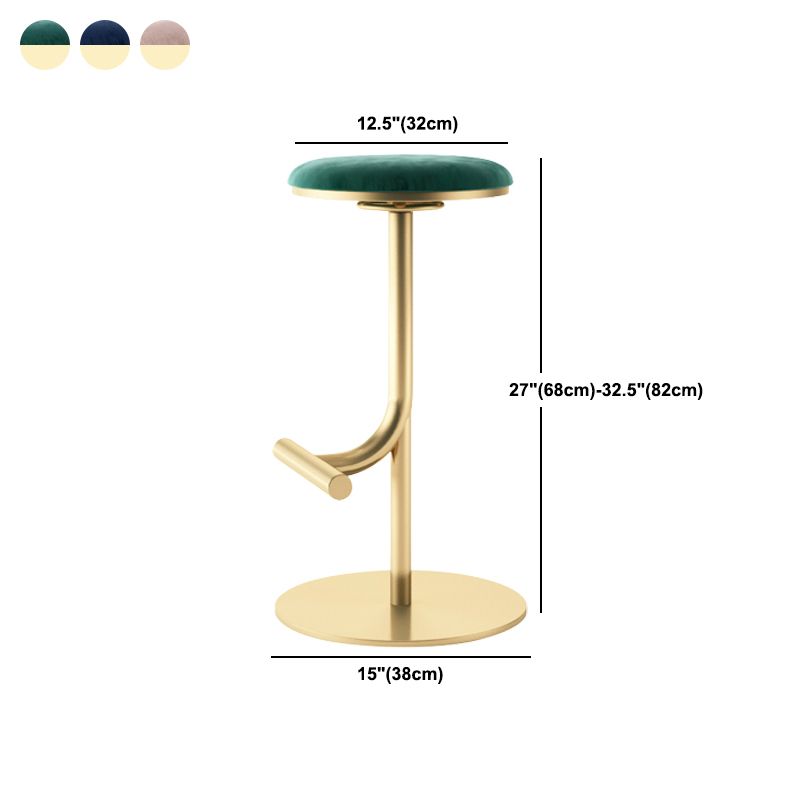 Backless Adjustable Height Counter Stool Modern Round Seat Bar Stool