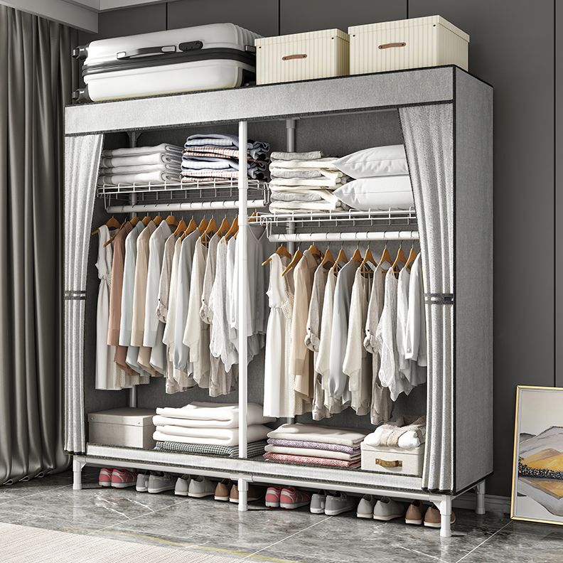 Contemporary Style Wardrobe Steel Wardrobe Closet with Shelves