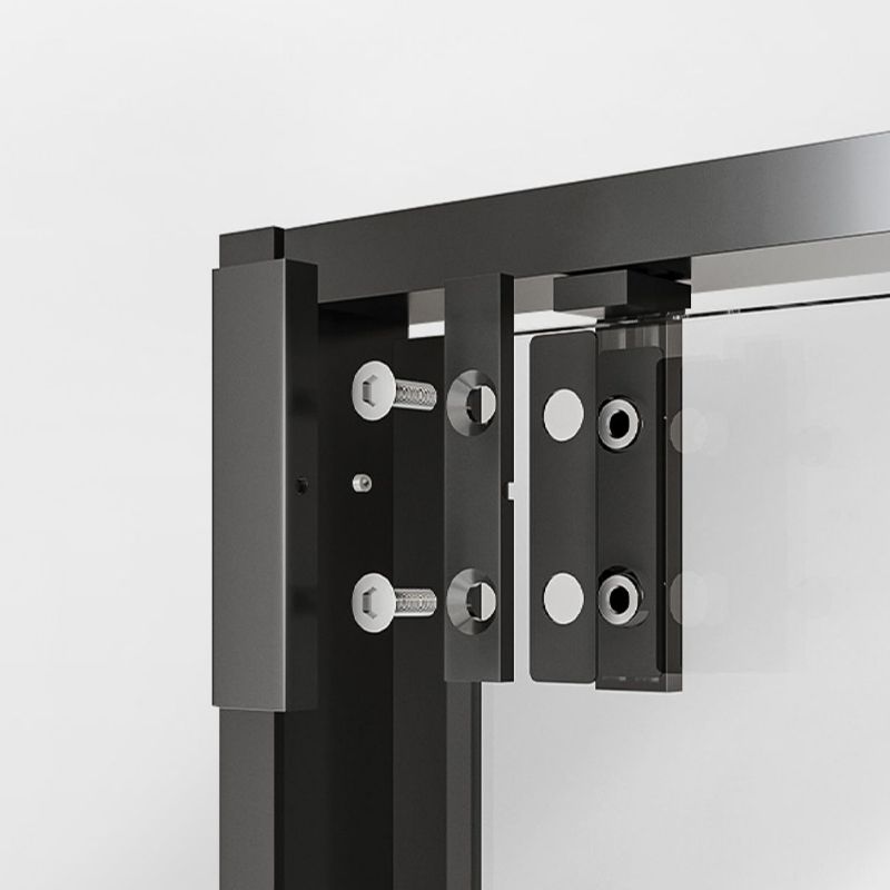 Black Full Frame One-line Pivot Door, Tempered Glass Shower Door