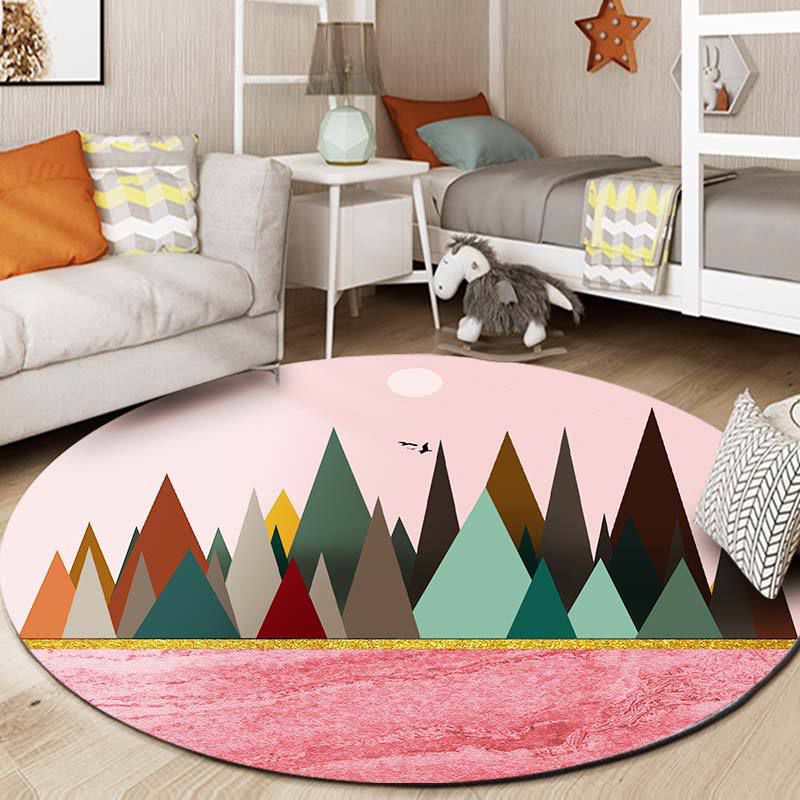 Green Modern Rug Polyester Cactus Area Rug Njon-Slip Backing Rug for Living Room