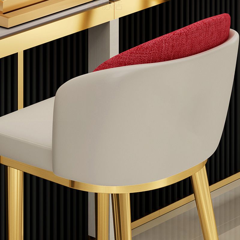 Linen Counter Chairs with Metal Frame Glam Indoor Counter Stools