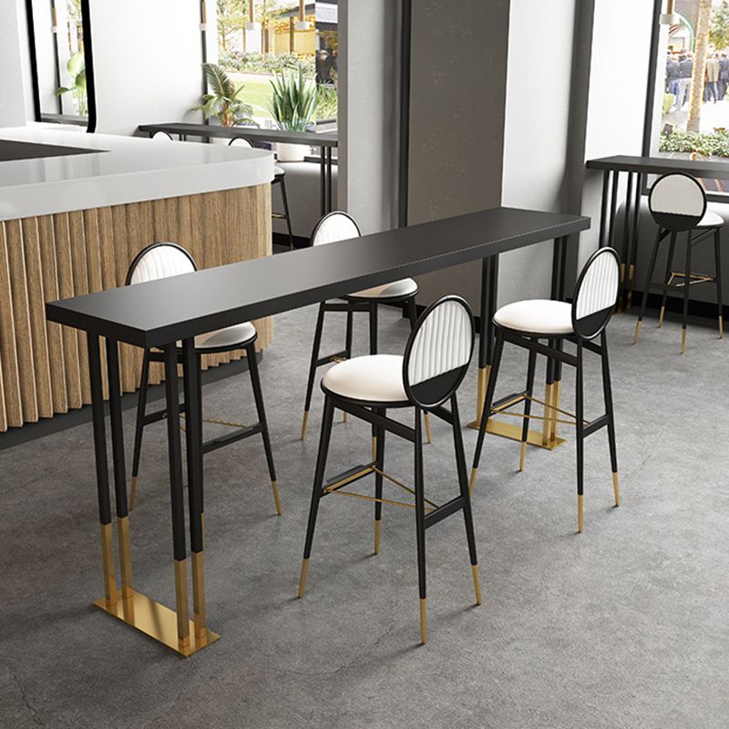 Glam Rectangle Bar Table Set 1/2/3/5 Pieces Solid Wood Pub Set for Indoor