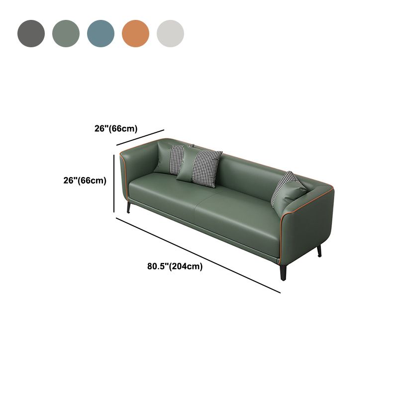 Tuxedo Arm Standard Sofa 25.98" H Modern Style Single Cushion Faux Leather Sofa