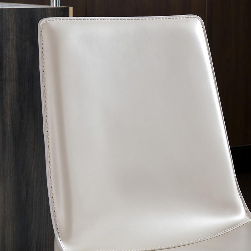 Contemporary Style Dining Chairs Armless Chair with Metal Legs for Kitchen