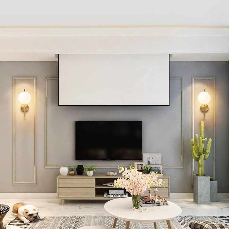 Zeitgenössische globale Wandmontagleuchte Milchglas Wandmontagelampe für das Restaurant