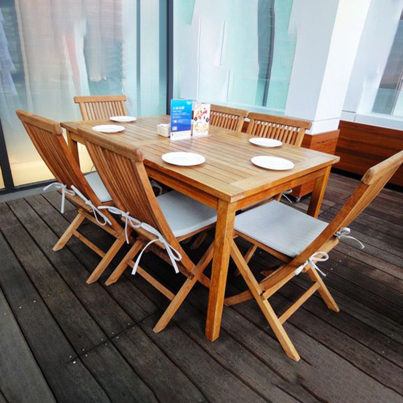 Bohemian Style Solid Wood Dining Table Set 1/5/7 Pieces Dining Table Set for Outdoor