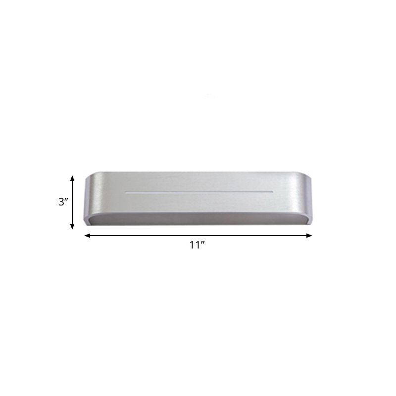 Lumière à lave-LED à LED de 11 "/ 15" moderne avec une teinte en aluminium argenté, appiculture d'éclairage rectangulaire, lumière chaude / blanche