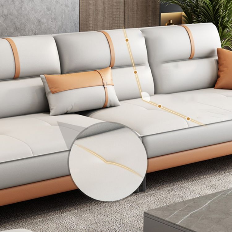 Pillow Top Arm Sofa 35.43" High Faux Leather Sofa for Living Room
