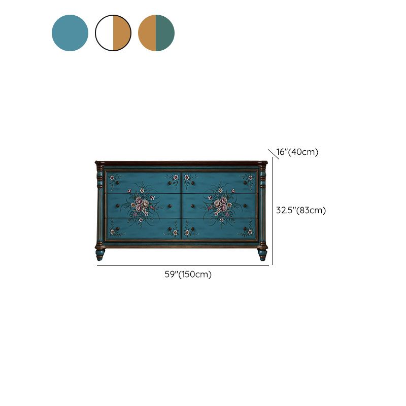 Traditional Dresser Solid Wood Storage Chest Dresser , 15.6 Inch W