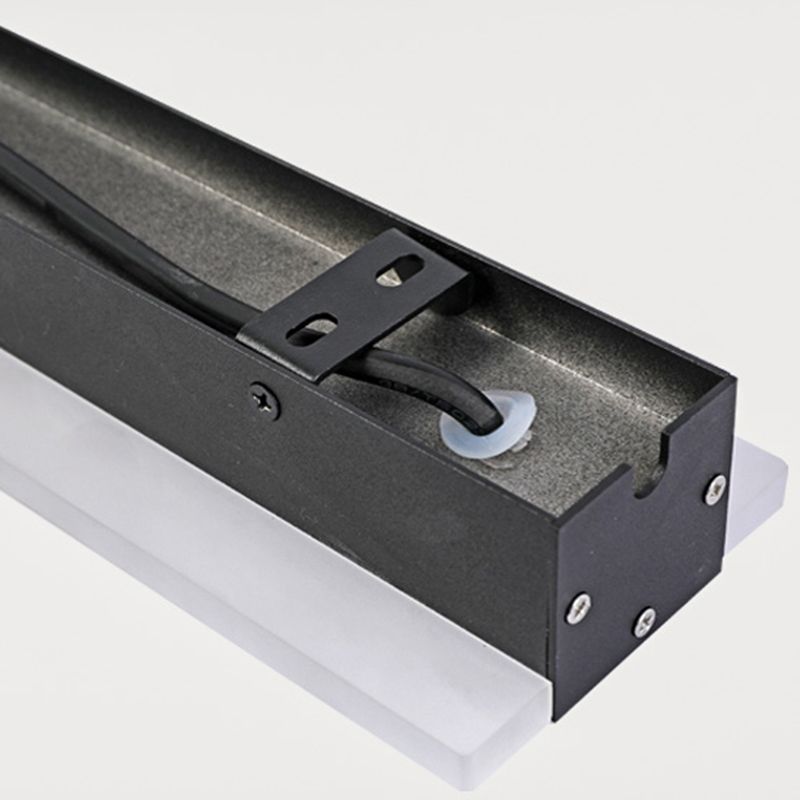 Metal Linear Shape Wall Lighting Modern Style 1-Light Wall Mounted Light in Black