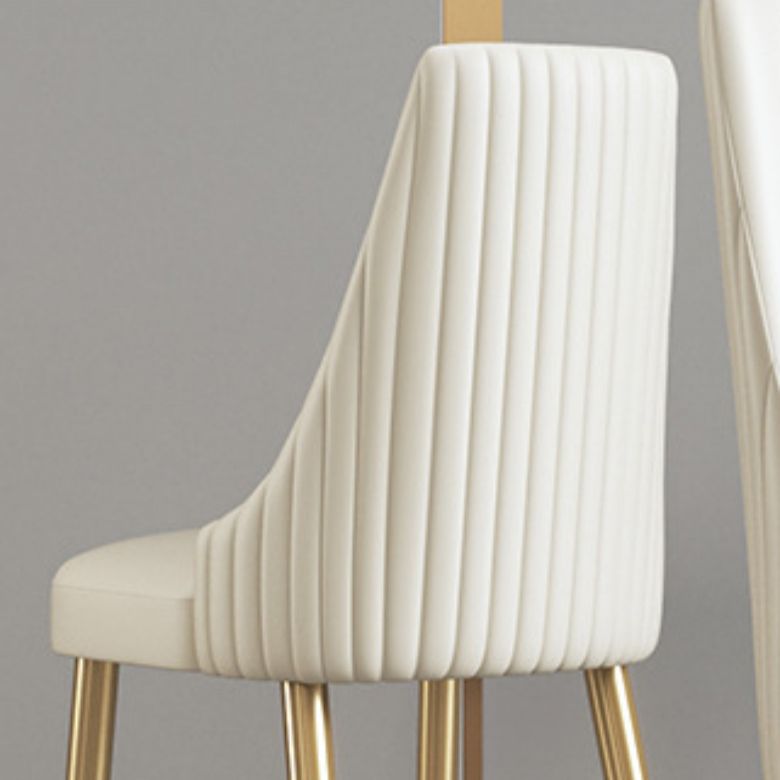 Glam Kitchen Side Chair Gold Legs Parsons Armless Dining Chair