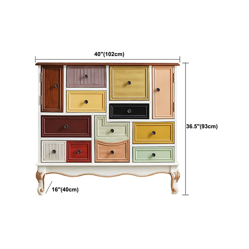 15.6-inch W Dresser Traditional Solid Wood Storage Chest with 9 Drawers
