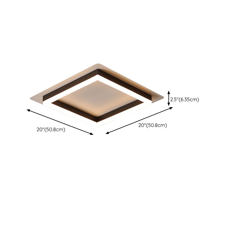 Square Flush Mount Modern Metal Flush Ceiling Light Fixture for Bedroom