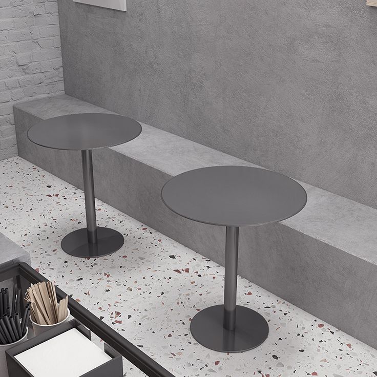 Round Counter Height Metal Dining Table in Steel Industrial Counter Table