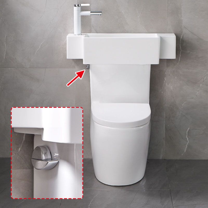 Contemporary Toilet Bowl Wall Mount One-Piece Toilet Flush Toilet (Faucet not Included)