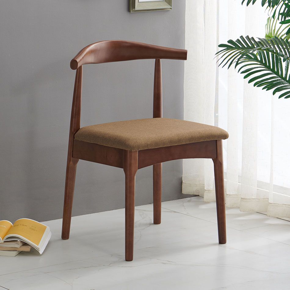 Scandinavian Dining Chair Open Back Side Chair with 4 Wood Legs for Home Use
