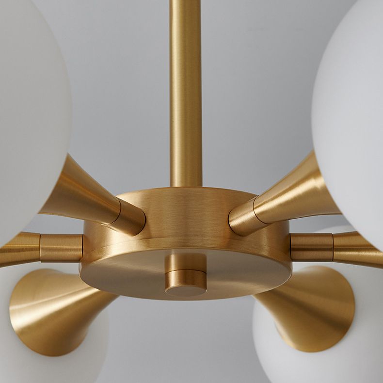 4/6-Light Golden Modern Flush Mount Lighting Glass Ceiling Light for Bedroom