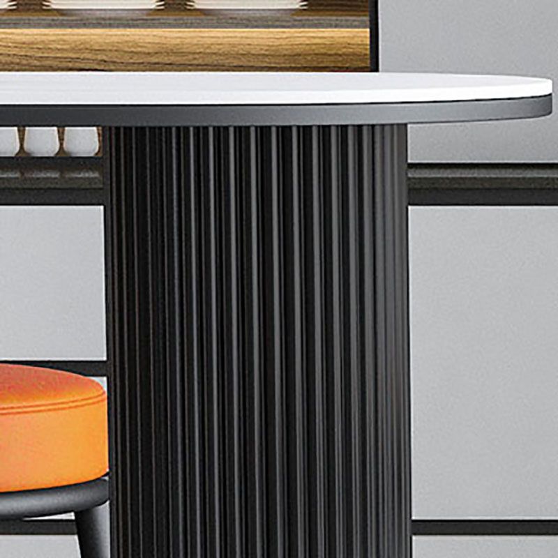 Nordic Glam Style Bar Table Stone and Metal Pub Table- 42"H X 16"W