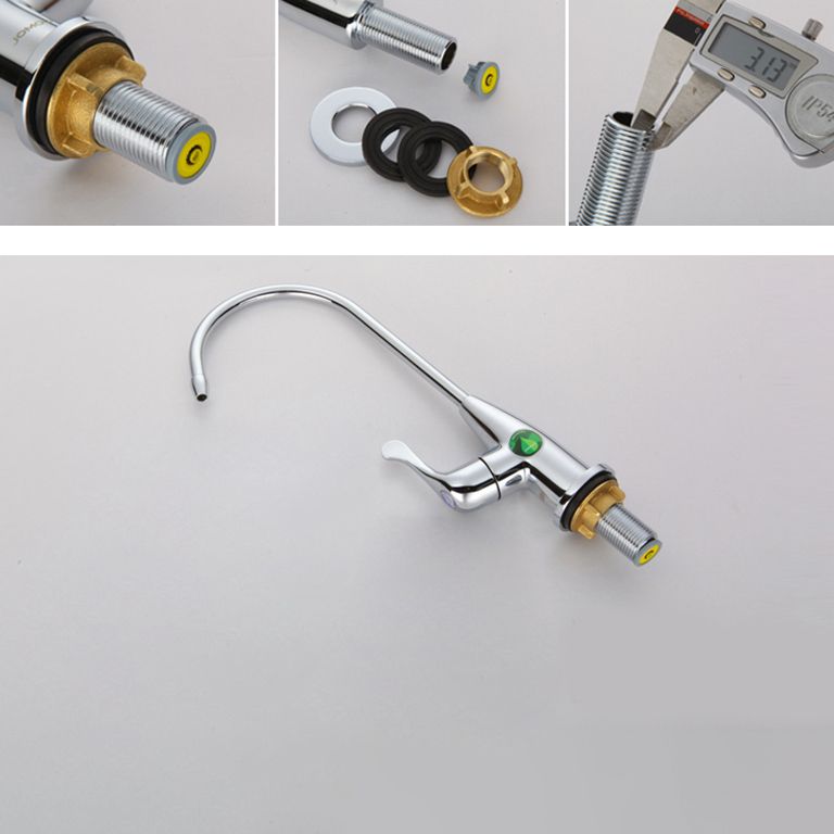 Modern Style Copper Kitchen Faucet Gooseneck Lever Handle Kitchen Faucet