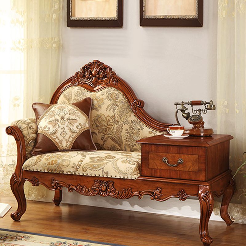 French Country Nailhead Trim Chaise Lounge Couch One Armed Lounge Chair