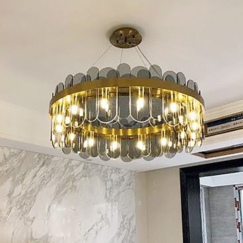 Ringform Decke Kronleuchter Modernist Style Glassuspension Licht für Wohnzimmer
