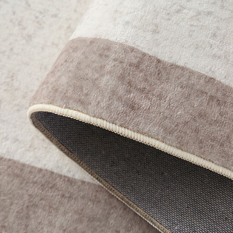 Casual Beige Rug Polyester Color Lump Rug Stain Resistant Rug for Living Room