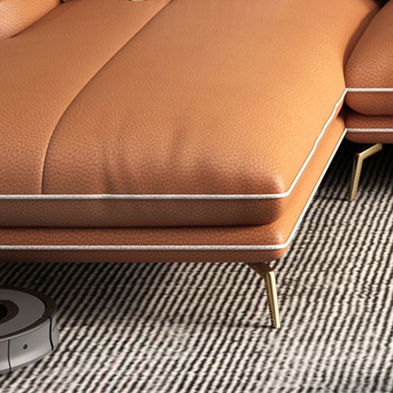 Orange Luxurious 4-seater Sectional 37.4" H Flared Arm Sectional