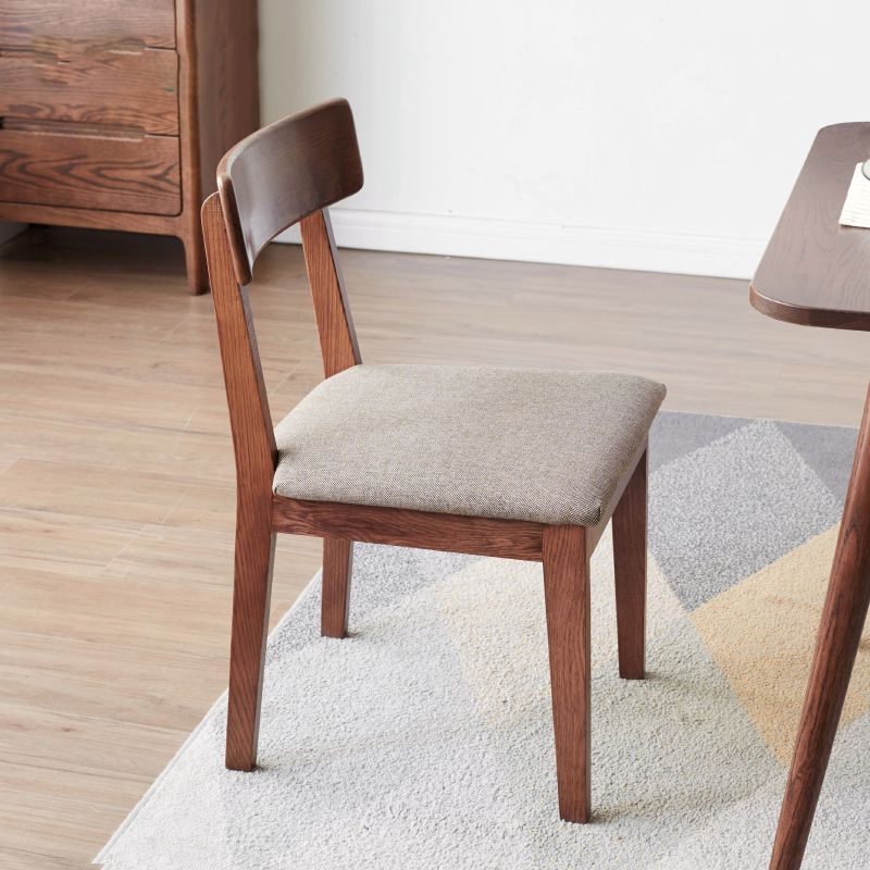 Contemporary Upholstered Armless Chair Indoor Oak Dining Chair