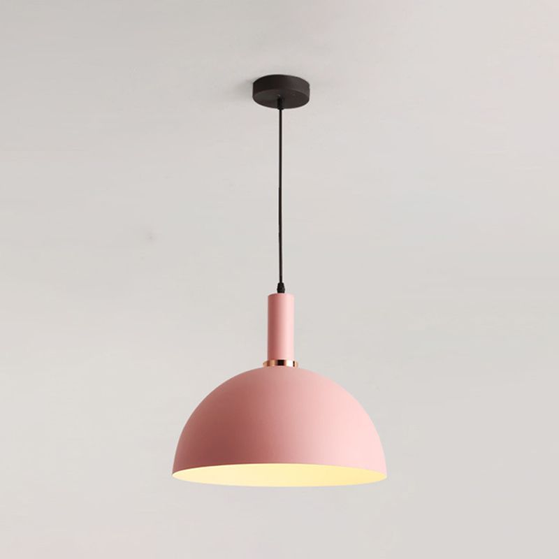 Pendant de style nordique Macaron Light Metal 1 lumière suspendue Lumière pour le chevet