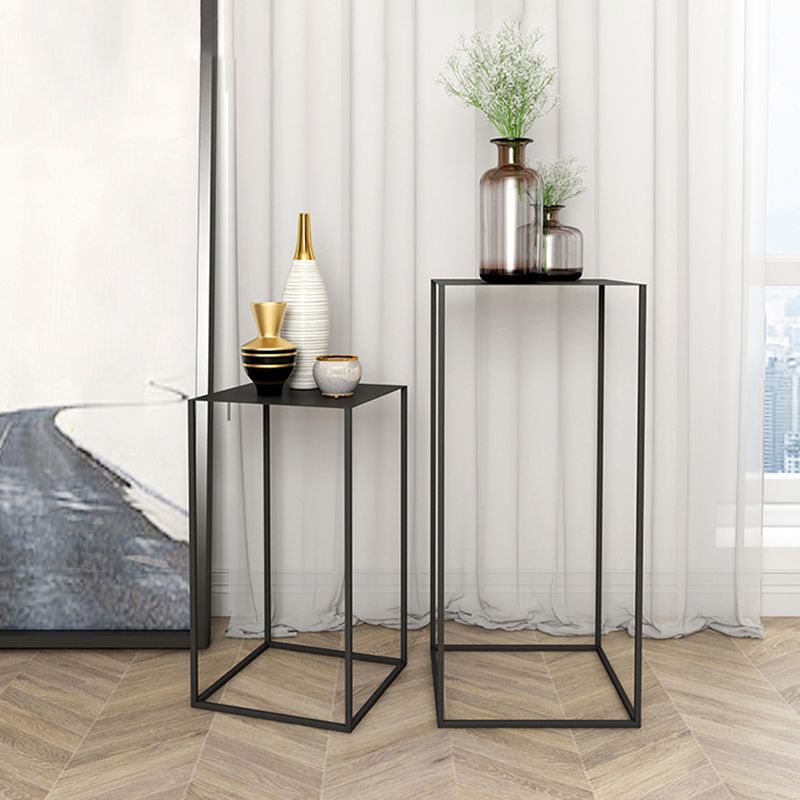 Rectangle Open Black Bookshelf Modern Metal Storage Bookcase