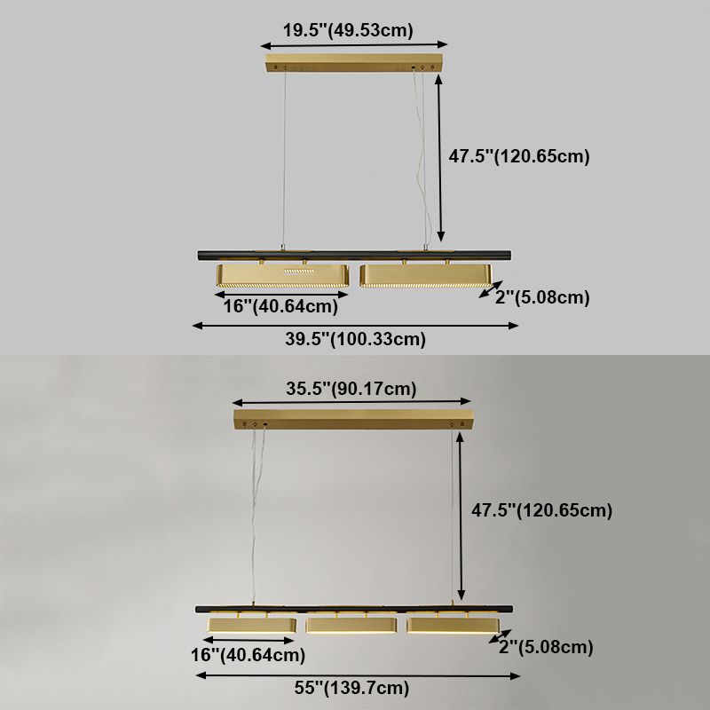 Estilo moderno lineal colgante de metal ligero liviano