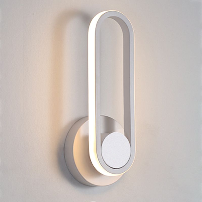 Oval Shade Metal Wall Sconce Modern Style Single Light Wall Mounted Light