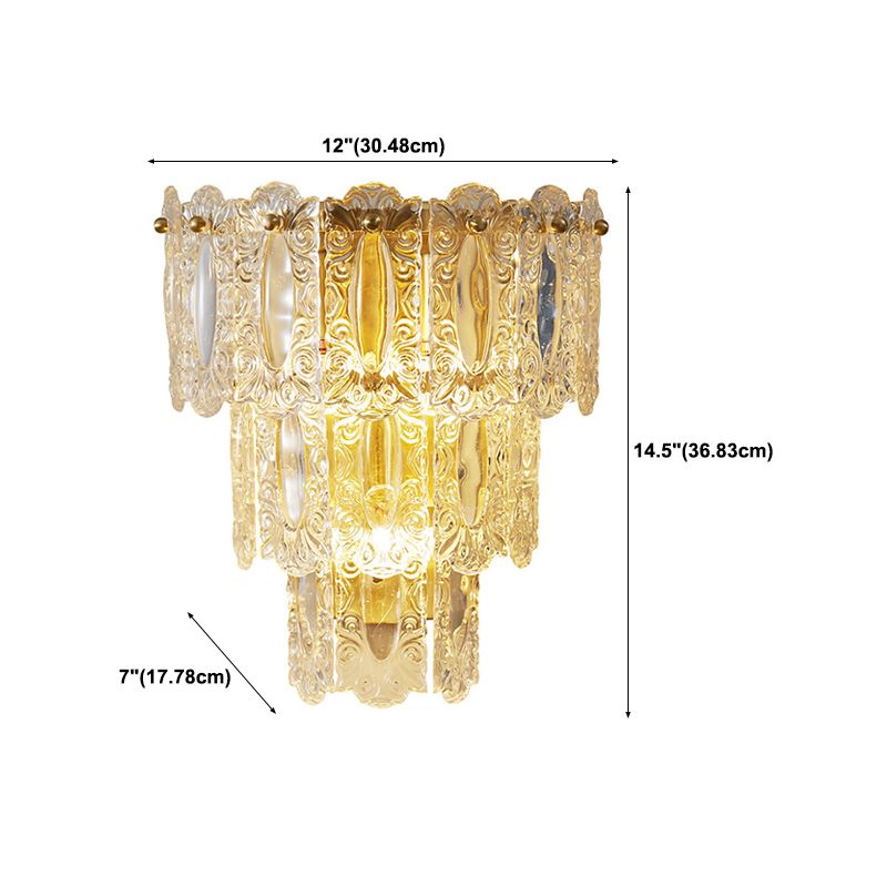 Multiple-Light Geometric Wall Light Fixture Modern Crystal Wall Sconce Light