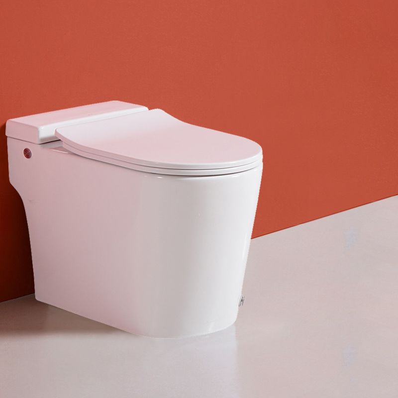 Contemporary Elongated Toilet Bowl Siphon Jet Flush Toilet with Seat for Bathroom