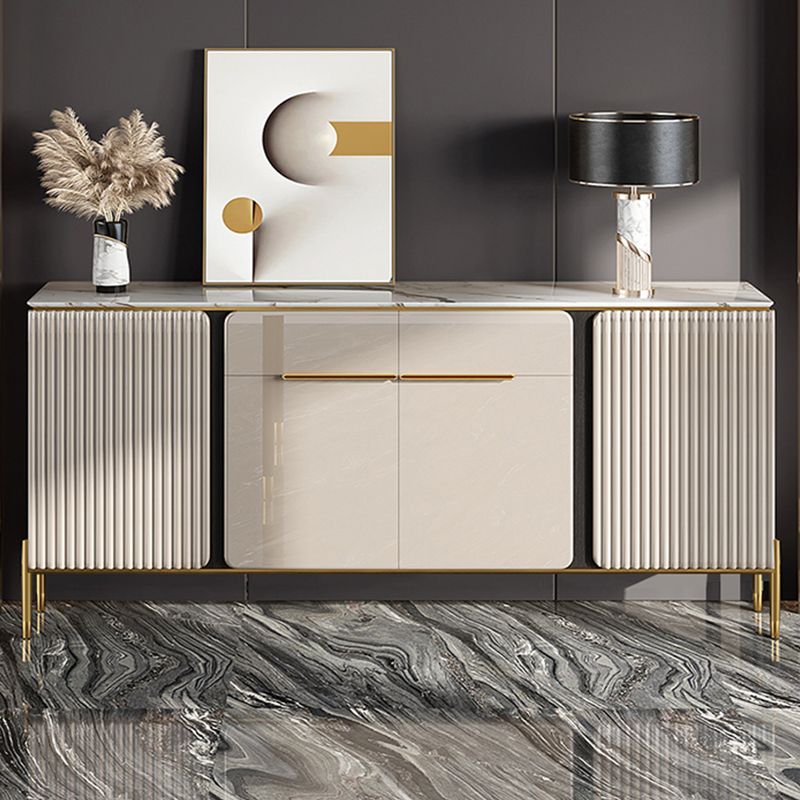 Contemporary Buffet Sideboard Stone Sideboard with Cabinets and Drawers