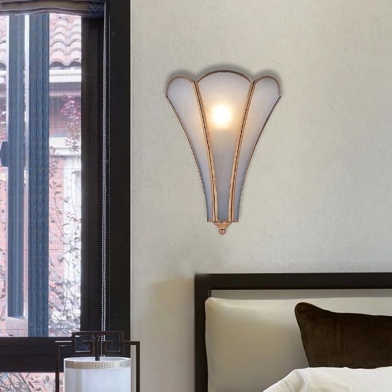 Lampada per montaggio a parete in vetro smerigliato petalo classico 1 lampadario con finitura con finitura in lampadina