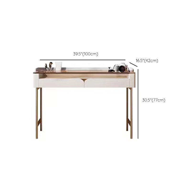 Glass Top Makeup Vanity Desk Storage Box Makeup Vanity Set with Drawer