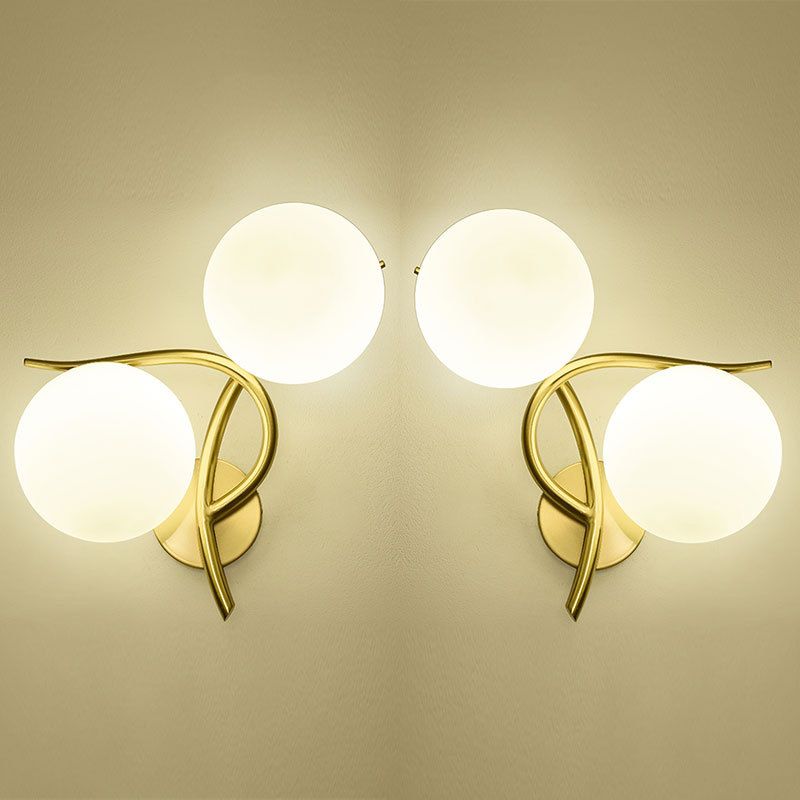 Modern Style Ball Shape Flush Mount 2-Light Glass Ceiling Light for Bedroom